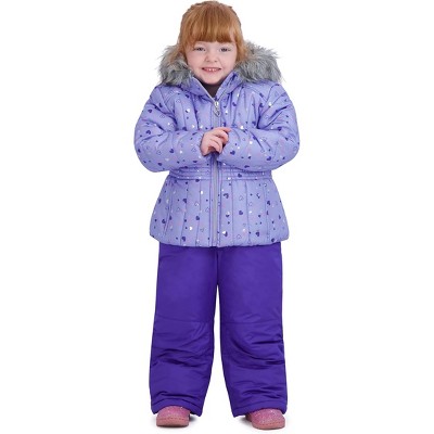Rothschild Little/Big Girls' Foil Print Ski Jacket and Snowbib Snowsuit Sets