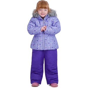 Rothschild Little/Big Girls' Foil Print Ski Jacket and Snowbib Snowsuit Sets - 1 of 4