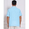 INSPIRE CHIC Men's Solid Short Sleeve Button Down Chest Pockets Linen Shirt - 3 of 4