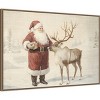 Amanti Art 41"x28" Santa Claus with Reindeer Melloi Framed Canvas Wall Art - 2 of 4