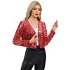 Anna-Kaci Women's Sequin Open Front Cardigan with Long Sleeves and Cropped Fit - 2 of 4