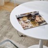 PAGED Dining Table Modern Round Kitchen Table Dining Room Table with Stable Cylindrical Metal Base for Living Room - 3 of 4