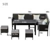 7-Piece Outdoor Rattan Patio Set with Glass Dining Table and Removable Cushions for Balcony or Garden-The Pop Home - 4 of 4