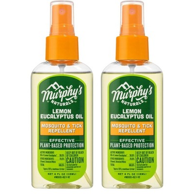Murphy's Naturals Lemon Eucalyptus Oil Mosquito & Tick Repellent - 2 oz (PACK OF 2) Plant-Based Spray