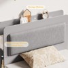 Modern Twin Platform Bed Frame with Upholstered Headboard, Storage Shelves, and 2 Hidden Drawers - 4 of 4