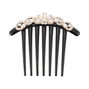 Unique Bargains Women's Flowers Hair Insert Comb Black 1 Pc - 1 of 3