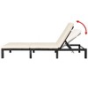 vidaXL Sunlounger Black PE rattan Standard Removable Covers - 4 of 4