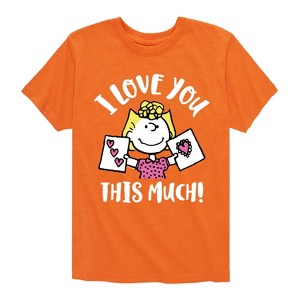 Boys' - Peanuts - I Love You This Much Short Sleeve Graphic T-Shirt - 1 of 4