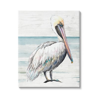 Stupell Industries Pelican Bird Beach Shoreline Canvas Wall Art