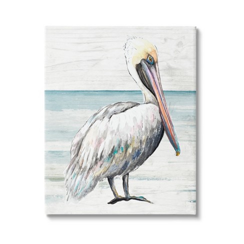 Stupell Industries Pelican Bird Beach Shoreline Canvas Wall Art : Target