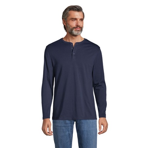 Lands' End Men's Supima Jersey Long Sleeve Henley - Medium