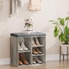 Shoe Bench with Padded Seat, Entryway Storage Bench with Adjustable Shelf, 3 Tier Shoe Rack with 10 Compartments - 3 of 4