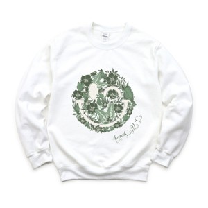 S.W.Smiley Green Floral Butterflies - Women's Graphic Sweatshirt - 1 of 4