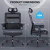 Dsvimoy Task and Office Chair Big and Tall Executive Chair with Extra Wide Seat and Lumbar Support for Office, Black, 33.46"*25.59"*11.02" - 3 of 4