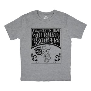 Youth Gourmet Boogers T Shirt Funny Nose Picking Joke Tee For Kids - Crazy Dog Youth T Shirt - 1 of 4
