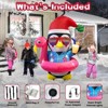 Itopfox 1 Piece 5FT Inflatable Hawaii Penguin Christmas Yard Decoration with Flamingo Ring Built in LED Lights for Outdoor Lawn Garden - 3 of 4