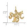 Black Bow Jewelry 14k Yellow Gold Sweet 16 Charm or Pendant, 17mm - 3 of 4