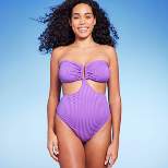 Women's Bandeau Cut Out One Piece Swimsuit - Shade & Shore™ Purple