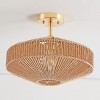 Janora 15.75" Flush Mount - FLU4106 - Natural/Gold - Safavieh - 3 of 4
