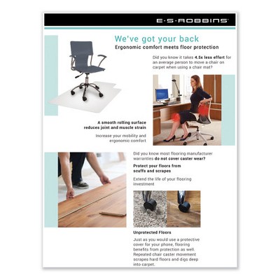 Clear Rectangular Vinyl Chair Mat with AnchorBar Cleats