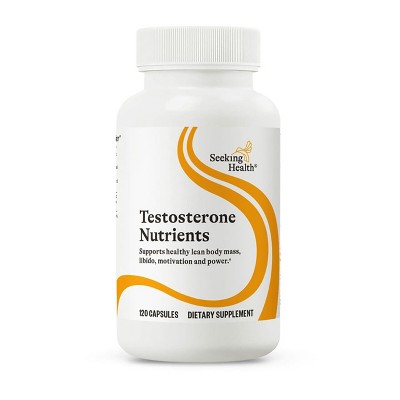 Seeking Health Testosterone Nutrients - Supports Muscle, Energy & Memory - Supports Sperm Health & Motivation (120 Capsules)