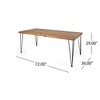 NAYSAYE Patio End Table Industrial Wood and Metal Rectangular Dining Table with Hairpin Legs for Outdoor Use, Beige, 72"*36"*29" - 3 of 4