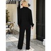 Women Two Piece Casual Outfits Y2K Loungewear Pleated Wide Leg Pants Long Sleeve Button Down Shirt Streetwear Set - 4 of 4