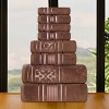 Zero Twist Cotton Solid and Floral Jacquard 8 Piece Bathroom Towel Set by Blue Nile Mills - 2 of 4