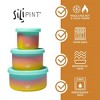 Silipint: Silicone Lidded Bowls: Set of 3: Aurora - 10, 20 & 30oz - Flexible - 3 of 4