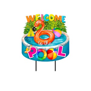 Briarwood Lane Summer Metal Art 26x18 Welcome To the Pool For Summer Metal Art - 1 of 3