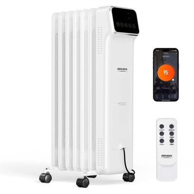 Karl Home 1500-Watt Portable Electric Space Heater Oil Filled Radiator Heater with WiFi in Black