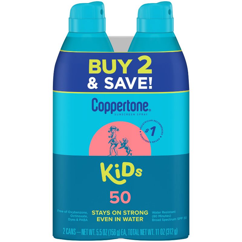 Coppertone Kids Sunscreen Spray - SPF 50 - 11oz - Twin Pack, 1 of 14