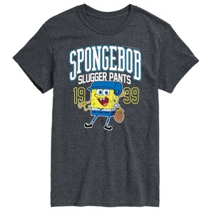 Men's - SpongeBob SquarePants - SpongeBob Slugger Pants Baseball Short Sleeve Graphic T-Shirt - 1 of 4