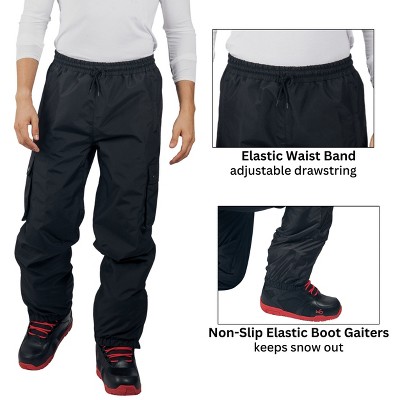 Мужские брюки Alpine Swiss Mens Snowboard Pants 10K Waterproof Insulated Cargo Ski Pants Breathable Winter Snow Sport Outdoor Pant BLK XL — фото 4