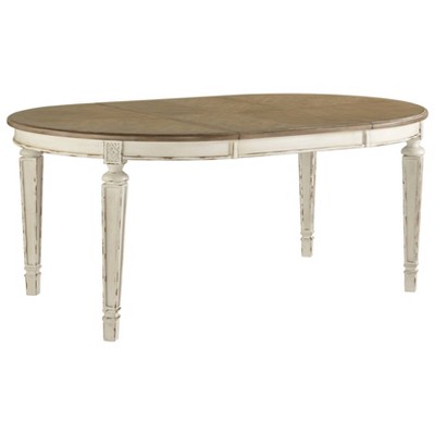 Photo 1 of *** TRUCK OR TRAILER PICK UP ONLY***ONLY 3 LEG, A LOT OF SCRACHES AND MISSING PIECES *** PART ONLY__ SEE PHOTOS******NONREFUNABLE***Signature Design by Ashley® Realyn Oval Wood-Top Dining Table