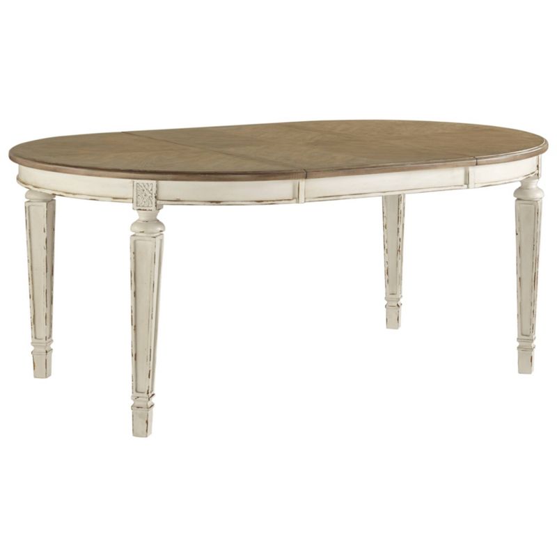 Realyn Oval Extendable Dining Table Chipped - Signature Design by Ashley, 1 of 8