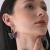 SOHI Women's Purple Butterfly Hoop Earrings - 3 of 3