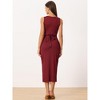 Allegra K Women's Casual Sleeveless Crisscross Waist Bodycon Midi Dress - 4 of 4