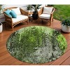 Green And Lime Green Abstract Washable Indoor Outdoor Area Rug - 2 of 4