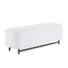 Christopher Knight Home Aurora Modern Wood and Metal Upholstered Storage Ottoman, White/Black - 4 of 4