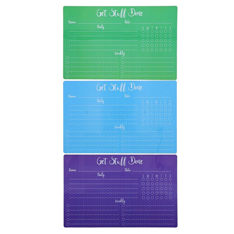 Paper Junkie 6 Pack Dry Erase Magnetic Weekly Daily Chore Chart, 6 Assorted Colors, 12 X 7.5 In, 5 of 6