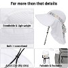 Tirrinia Women's Wide Brim Bucket Hat with Floral Scarf & Neck Flap - Foldable, Lightweight & UV Protection Sun Hats for Beach, Garden Party - 3 of 4