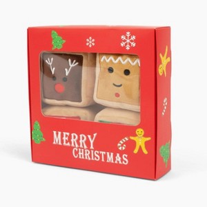 Midlee Gift Box Christmas Squares Sugar Cookie Plush Dog Toy-Reindeer, Gingerbread Man, Santa, Elf - 1 of 4