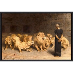 Amanti Art Daniel in the Lions Den 1872 by Briton Riviere Framed Canvas Wall Art - 1 of 4