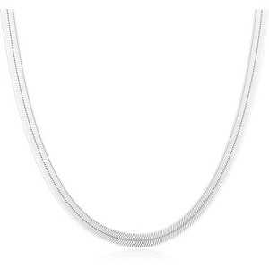 Gold Herringbone Choker Necklace for Women, 14K Gold Plated Layered Snake Chain SL-5MM 18" Herringbone Necklace - 1 of 4