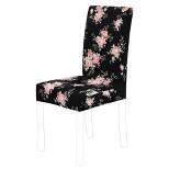 PiccoCasa Dining Chair Cover Stretch Bar Stool Slipcover Kitchen Chair Protector Spandex Chair Seat Cover Black Medium
