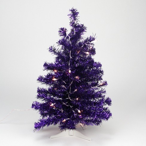 Northlight 4' Prelit Artificial Christmas Tree White Iridescent Pine -  Pink/purple Lights : Target