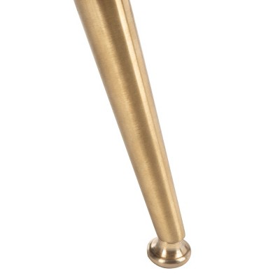 Blush Pink Velvet & Wood Contemporary Arm Chair with Brass Legs