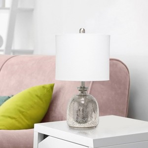 Mercury Hammered Glass Jar Table Lamp with Linen Shade  - Lalia Home - 1 of 4
