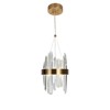 LNC Tadonipkeseismo 2-Lights 8" Modern Luxury Integrated LED Drum Chandelier,Polished Gold and Crystal, 8in/23.6in - 3 of 4